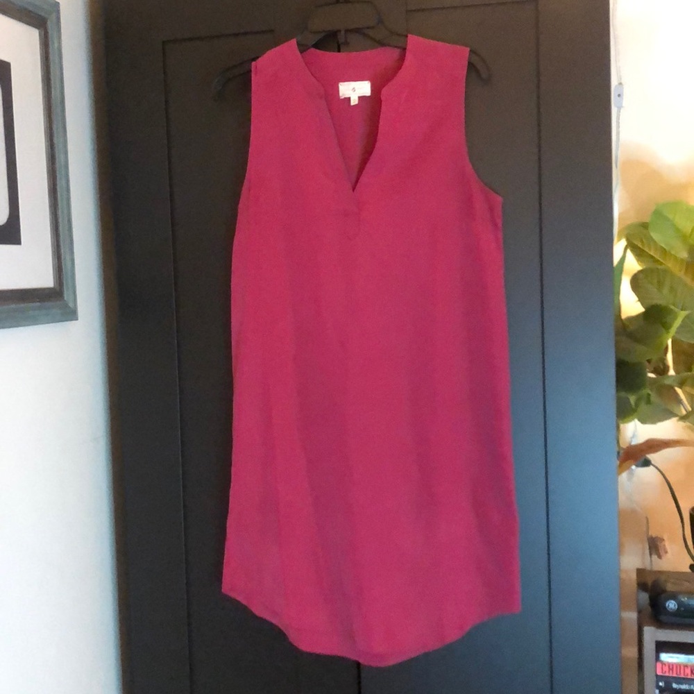💖 Pink Lou & Grey mandarin collar sleeveless dress. Casual Barbiecore 💕